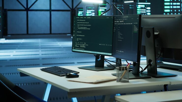 Computers in het datacentrum die worden gebruikt voor het monitoren van beveiligingsaanvallen