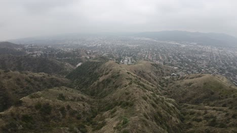 foggy mountains with glendale, ca in the background