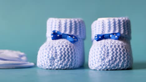 baby blue knitted booties