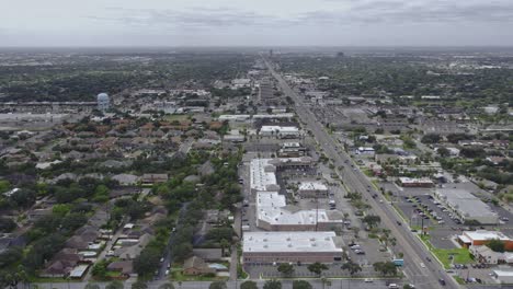 CLOUDY-DAY-DRONE-FOOTAGE-AT-NOLANA-AND-10TH-STREET-NORTH-MCALLEN,-TEXAS