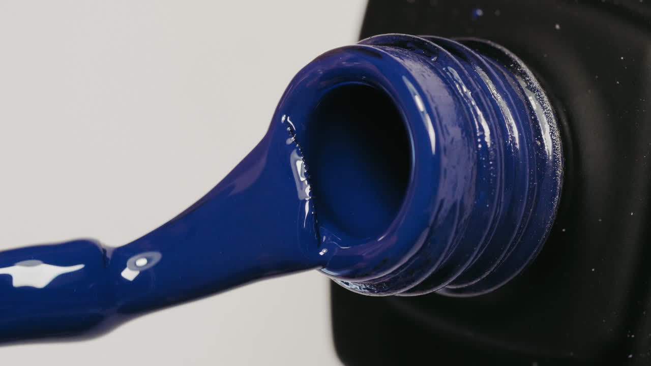 Dark Blue Nail Polish Close-Up