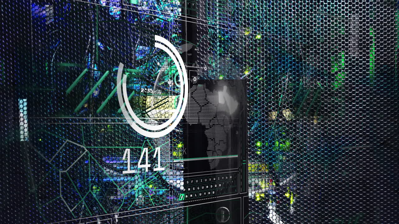 Animation of digital data processing over computer servers