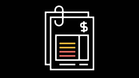 invoice file line icon animation with alpha