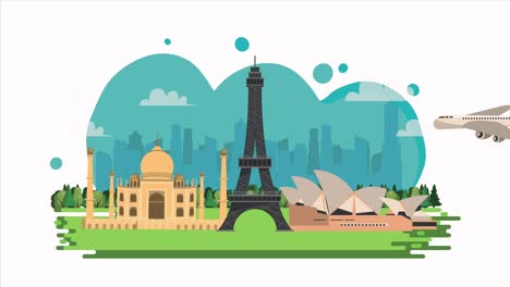 viajar a los monumentos del mundo en el campo