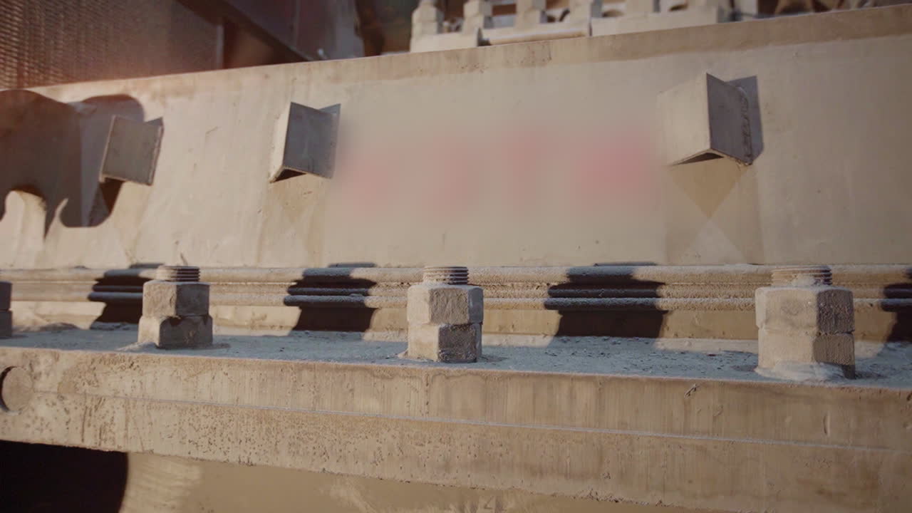 primer plano de la estructura de apoyo de la maquinaria industrial