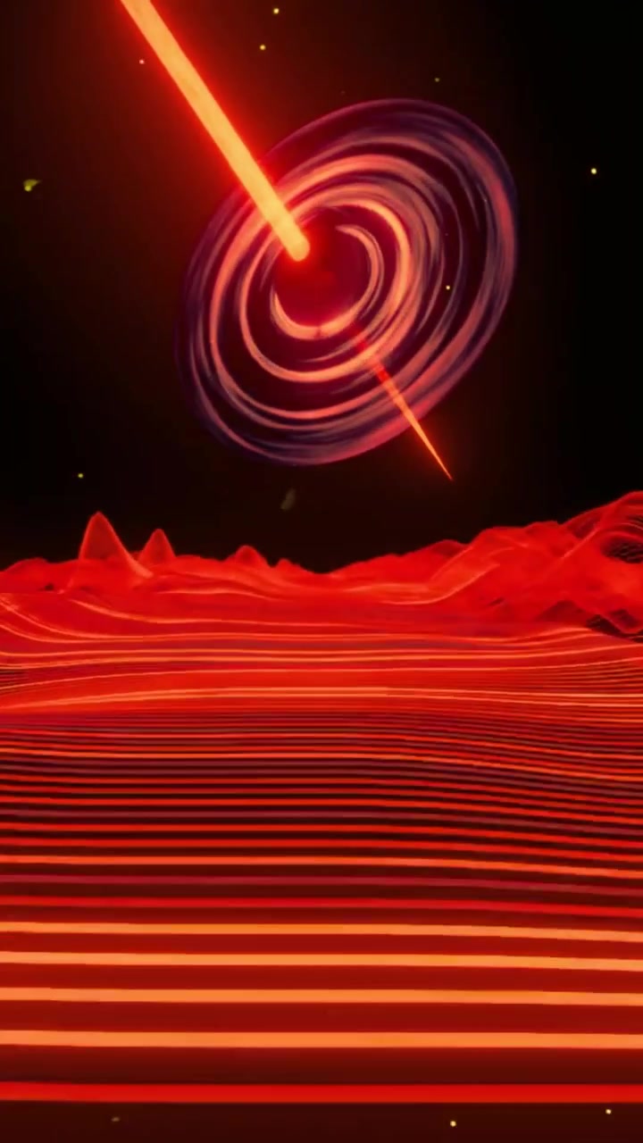 Abstract Black Hole with Energy Beam over Wavy Digital Landscape