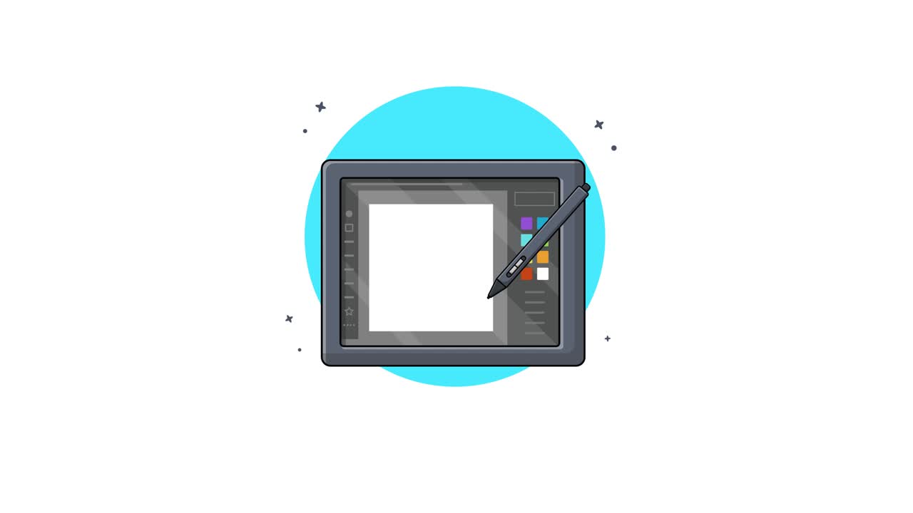 Animated Graphic Tablet with Stylus and Design Interface