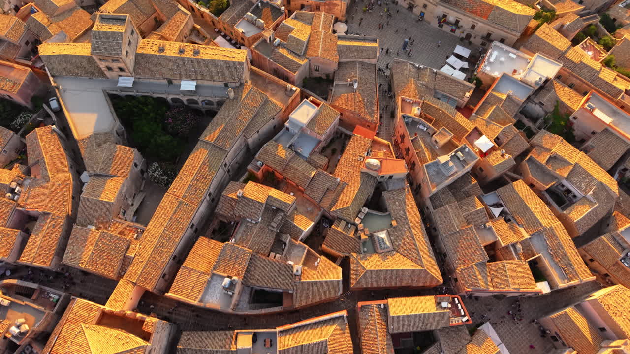 Village Of Erice With Old And Historic Houses In Sicily, Italy. - aerial shot
