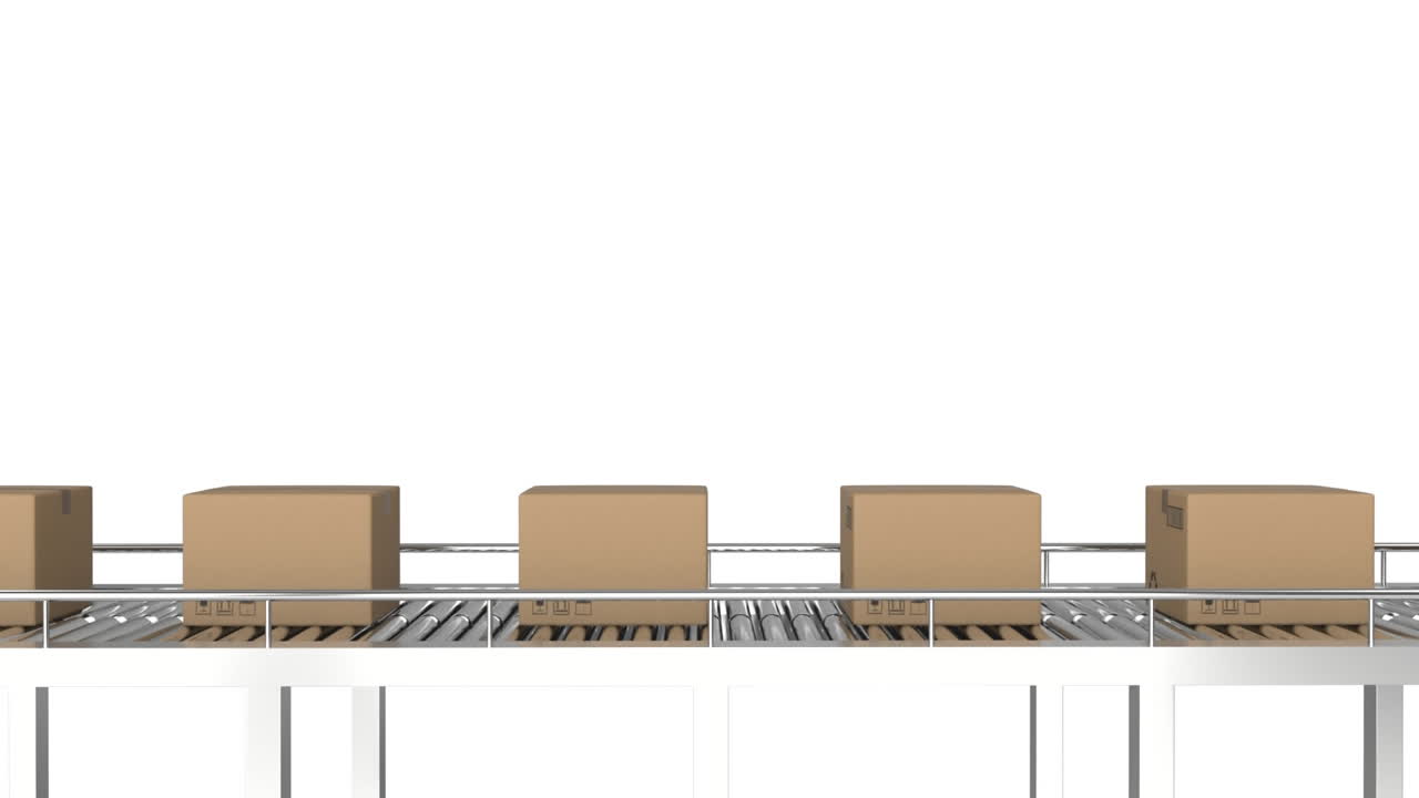 컨베이어 벨트 에 있는 패키지