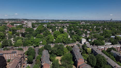 vista aérea del norte de londres en verano