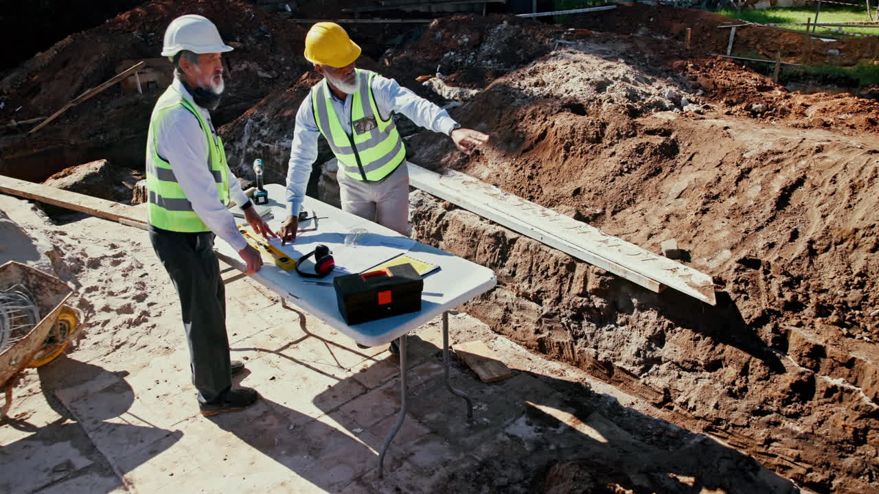 Construction site with workers