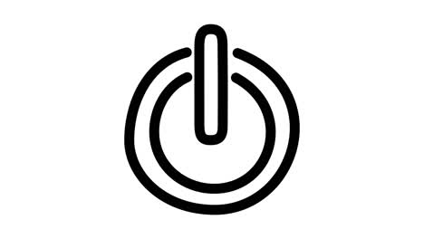 power button icon animation. motion graphics 4k video motion illustration sign. outline doodle style alpha channel