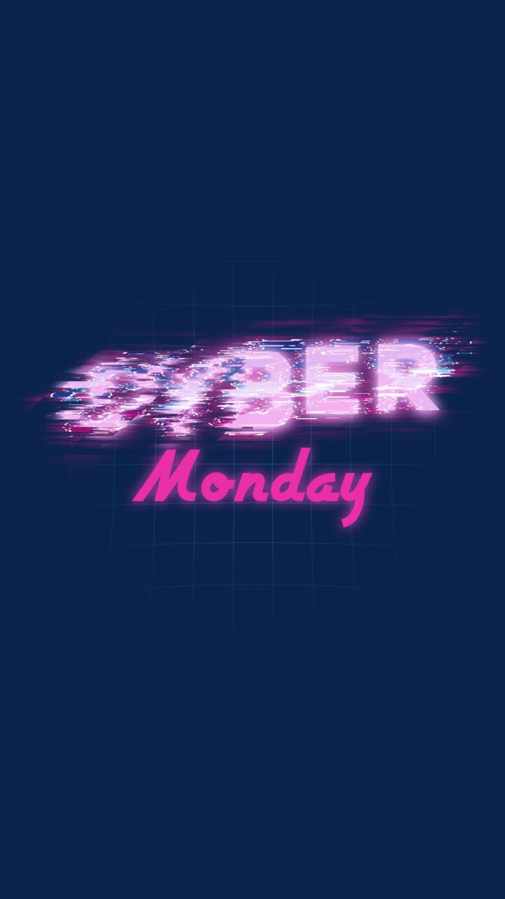 neonplakat für den cyber monday retro