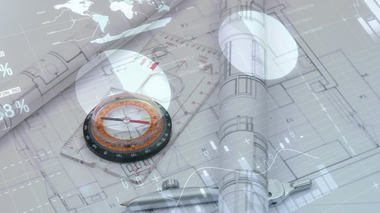 테이블 위 에 있는 건축적 그림