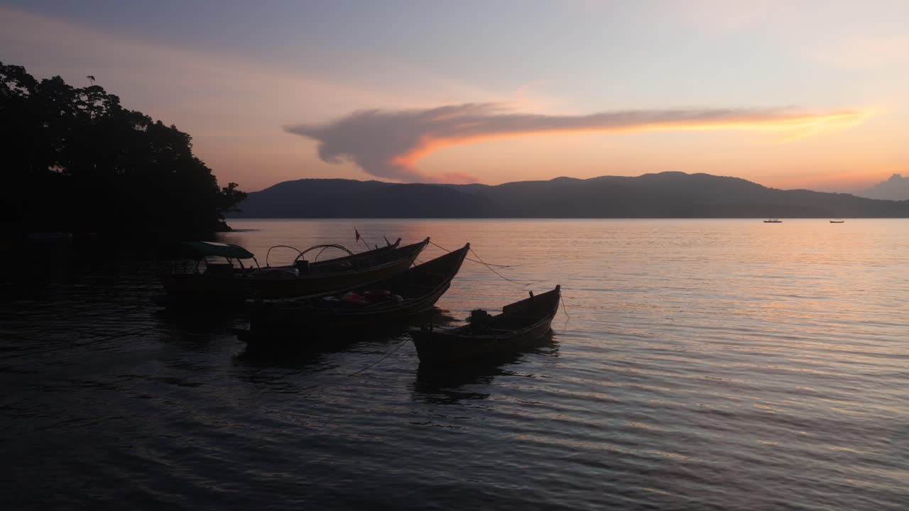 Boats at Sunset by the Sea