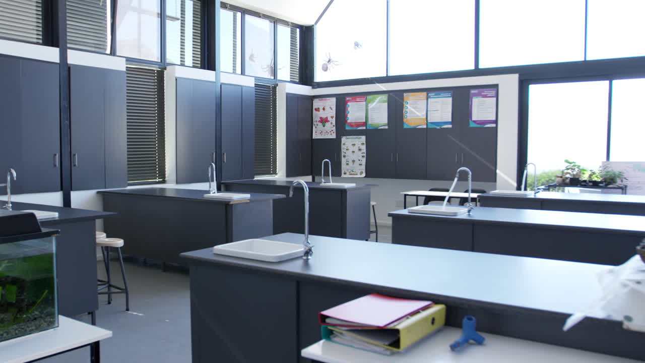 Modern science classroom in a high school