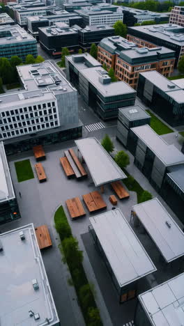 aerial view of modern business district