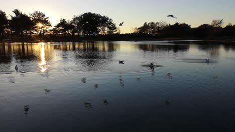 Beautiful-sunset-view-of-the-lake-in-a-remote-place-in-UK