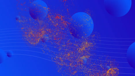 animación de luces brillantes en movimiento y olas sobre un fondo colorido