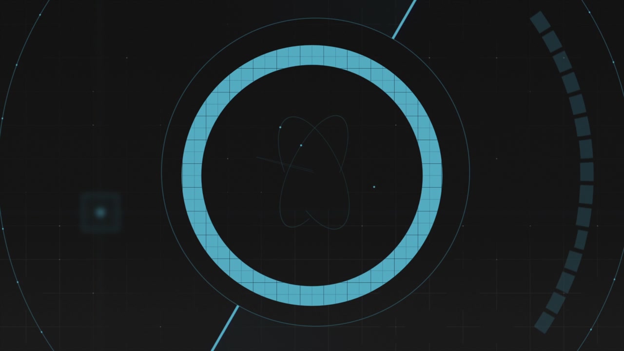 Digital screen with circles HUD elements
