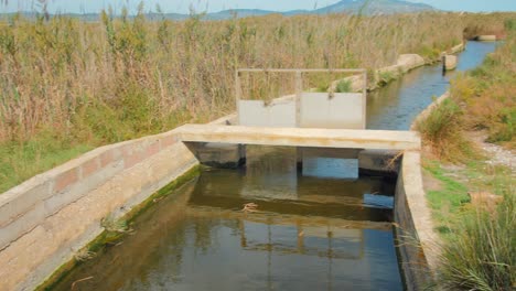 Irrigation-System-in-an-old-village,-water-channels