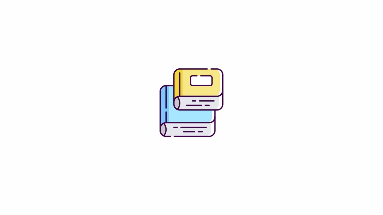 Animated Icon of Stacked Books
