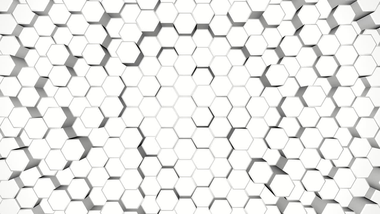 animación de bloque hexagonal, movimiento abstracto