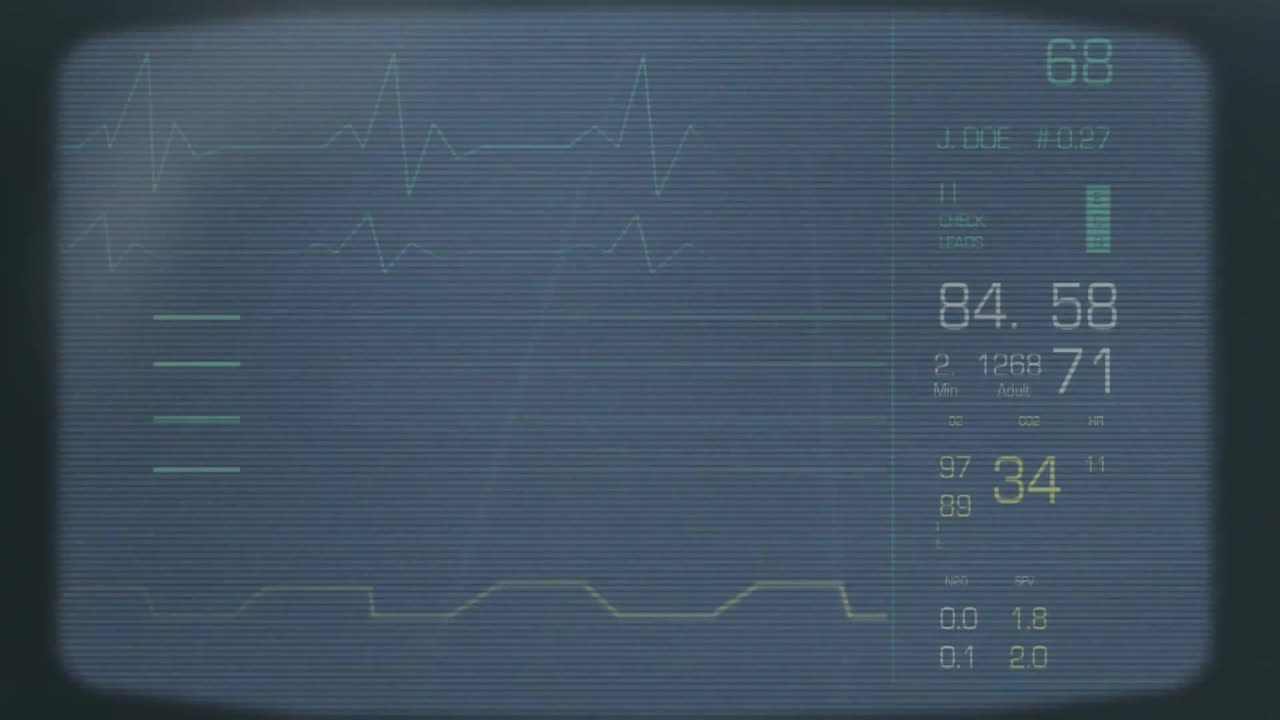 스크린을 통해 통계 및 디지털 데이터 처리의 애니메이션