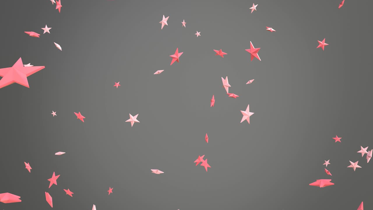 회색 바탕에 분홍색 별 모양의 콘페티.