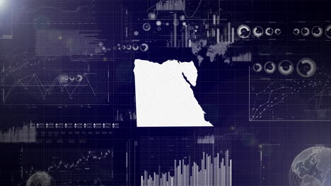 fondo corporativo del país de egipto con elementos abstractos de gráficos de análisis de datos que muestran el análisis de datos video tecnológico con globo, crecimiento, gráficos, datos estadísticos del país de egipto
