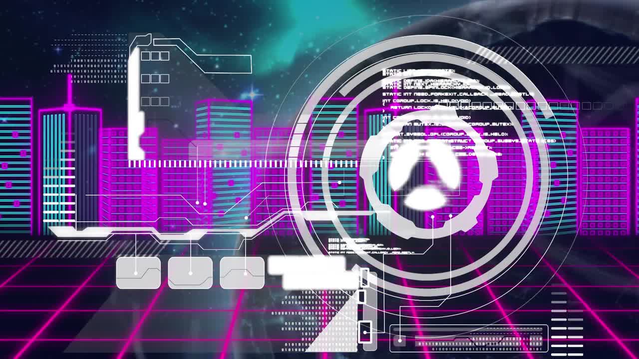 animación del escaneo de alcance, procesamiento de datos y redes de conexiones