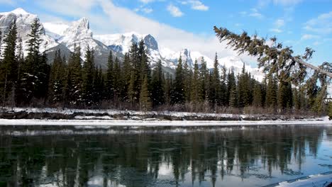 running-river-with-snowy-mountains-in-background