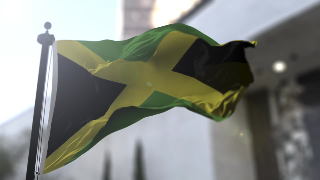 Jamaica national flag-waving.  Government politics and country news