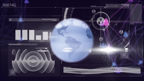 Animation-Globaler-Datenanalysen-Und-Leistungsmetriken-über-Einen-Digitalen-Globus-Und-Diagramme