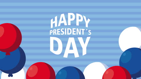 happy president's day graphic with balloons