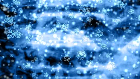 abstract snowflakes falling in cold winter snow effect - 4k seamless loop motion background animation