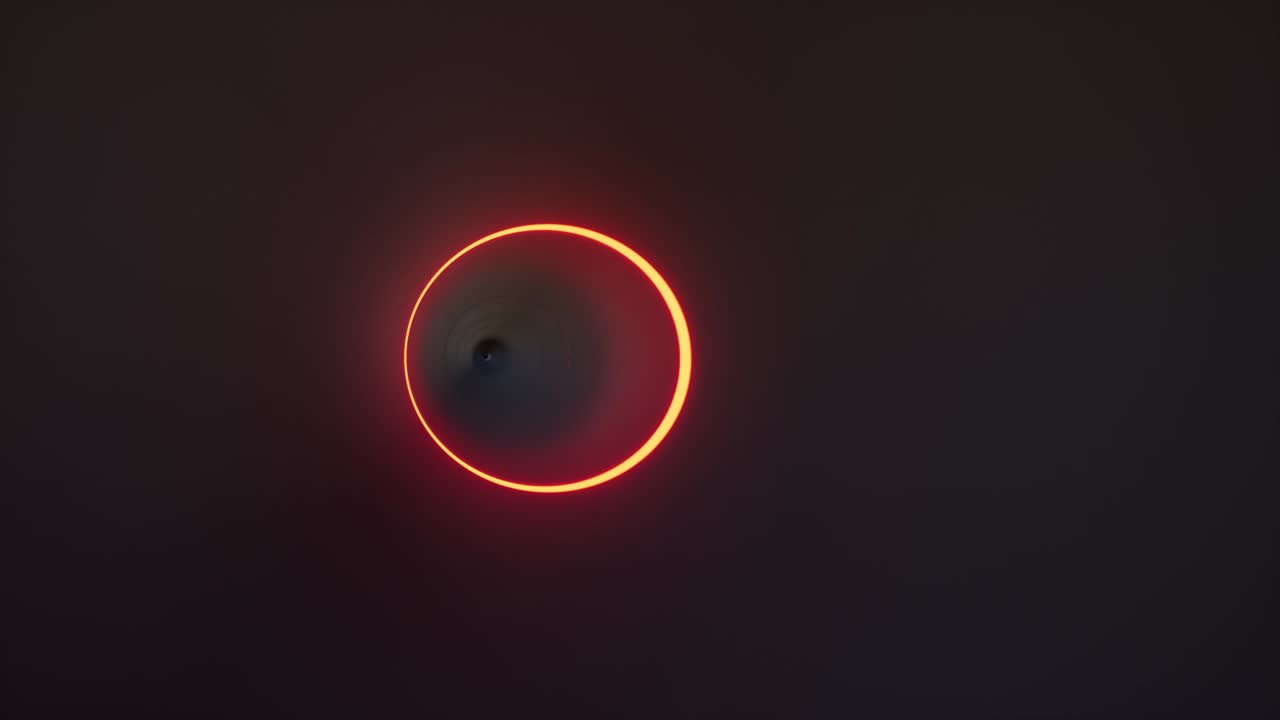 Neon long circle tunnel in 3d style color futuristic lights 4k