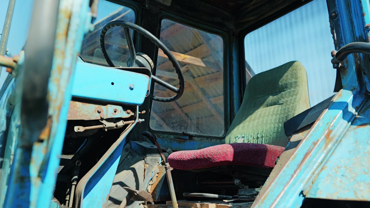 Aged machinery interior reveals authentic farming heritage and daily labor