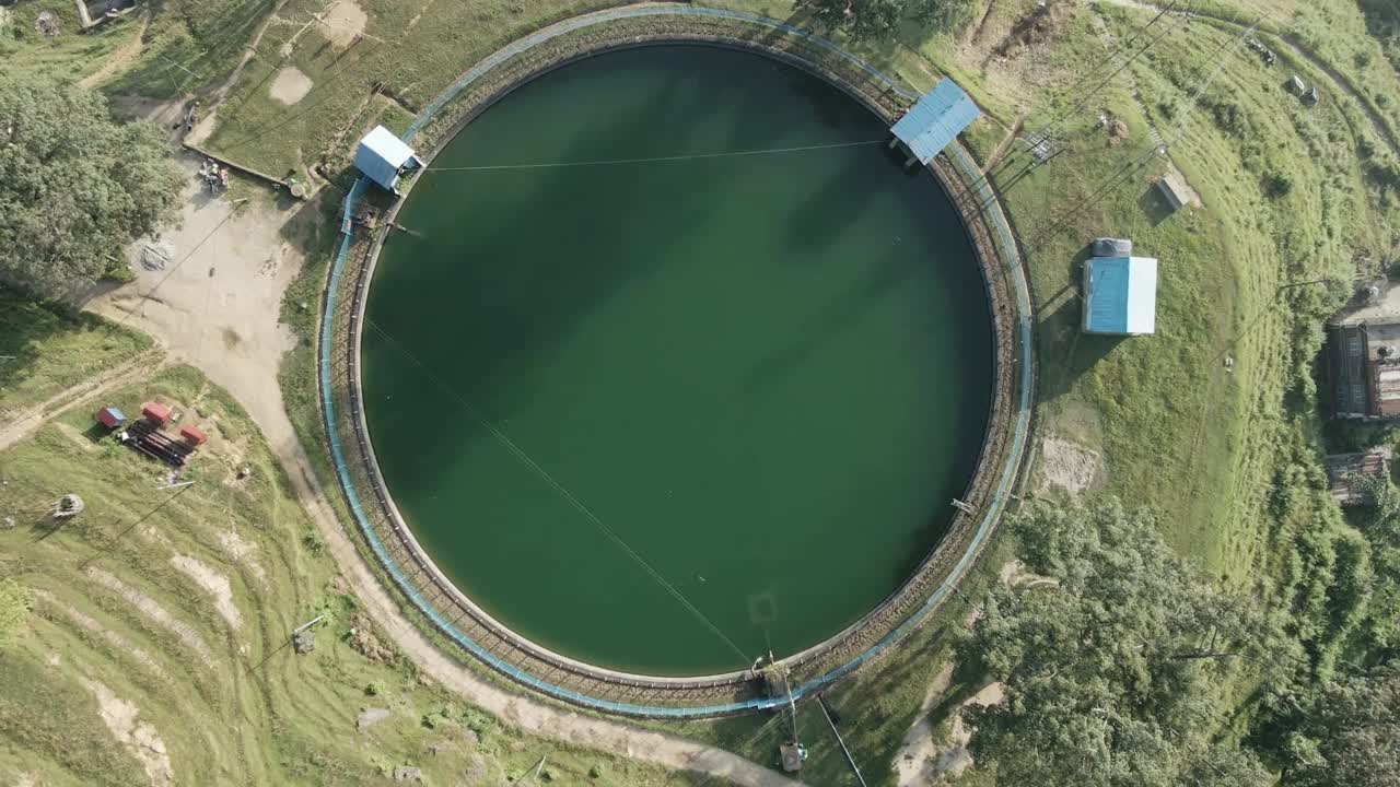 aerial view of hydropower dam in Kathmandu, Nepal.