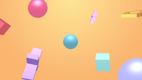 animación de bucle de formas geométricas 3d abstractas. fondo divertido moderno, fondo de diseño de movimiento sin costuras, salvapantallas. cartel o pancarta animada. objetos flotantes y giratorios coloridos