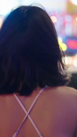 woman with crossed straps