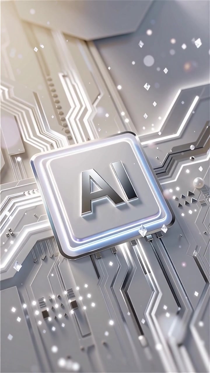 Futuristic AI Chip Motherboard Technology Background