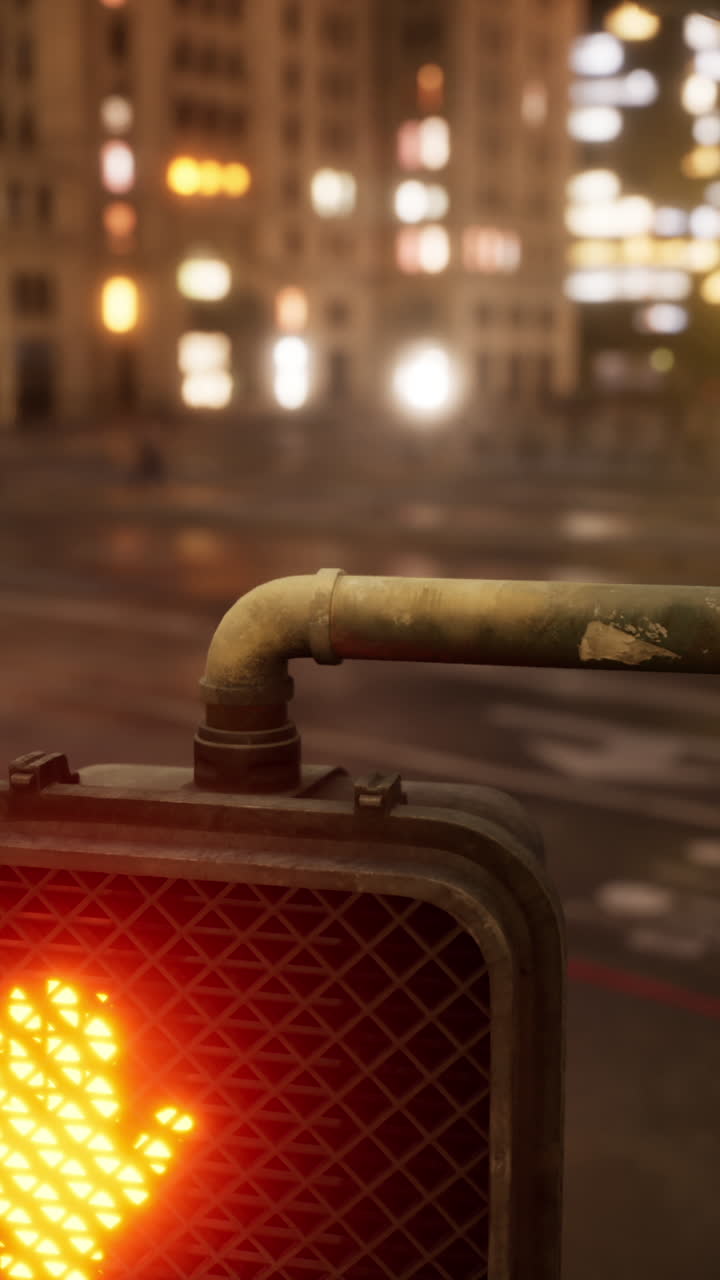 밤에는 빨간색 보행자 교차 신호