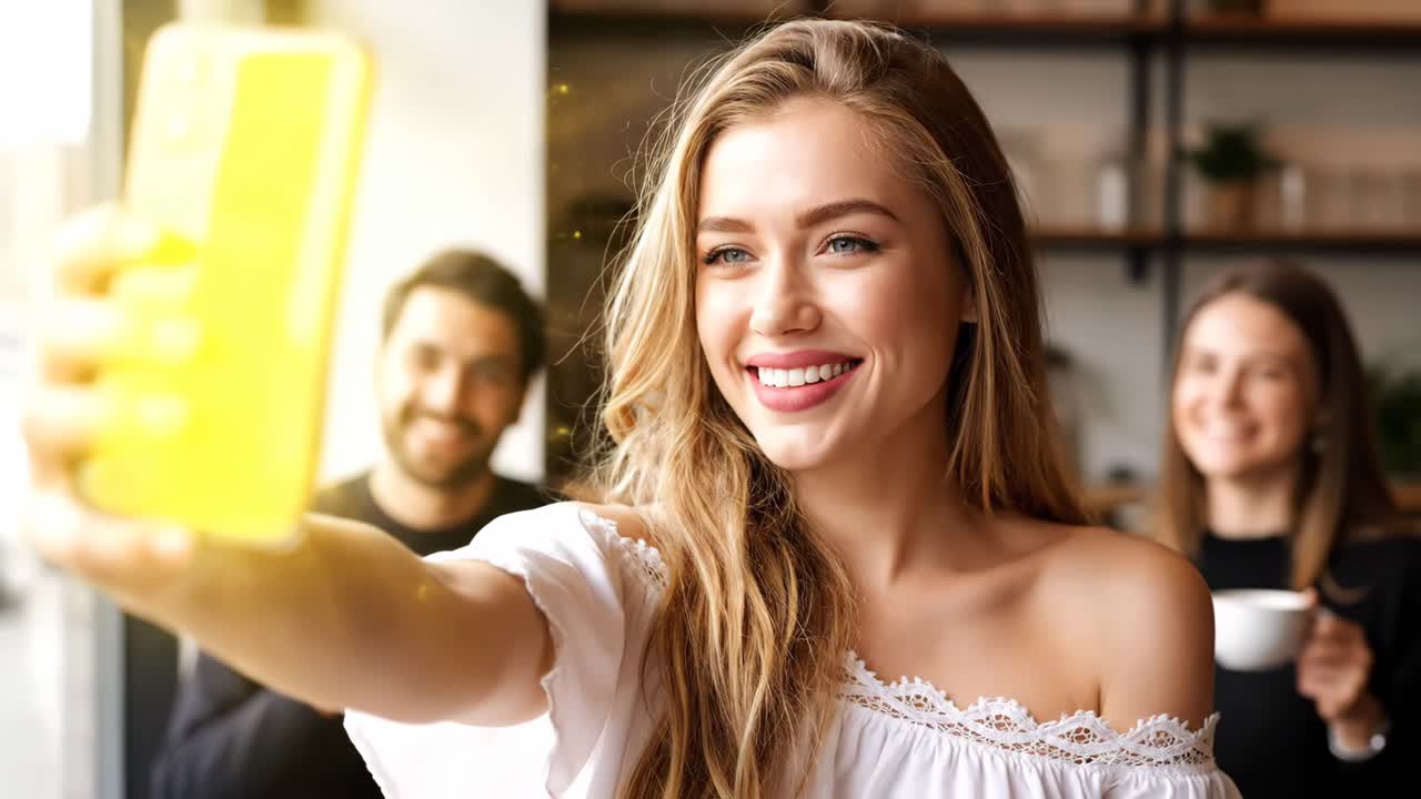 mujer tomando una selfie