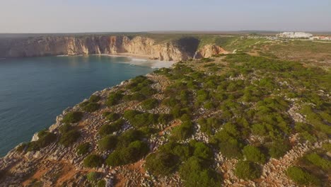 The-surfspot-Beliche-near-Sagres,-Portugal.-Aerial-shot