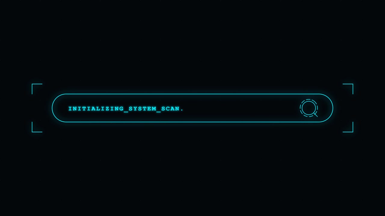 Digital Search Bar Displaying Initializing System Scan Text