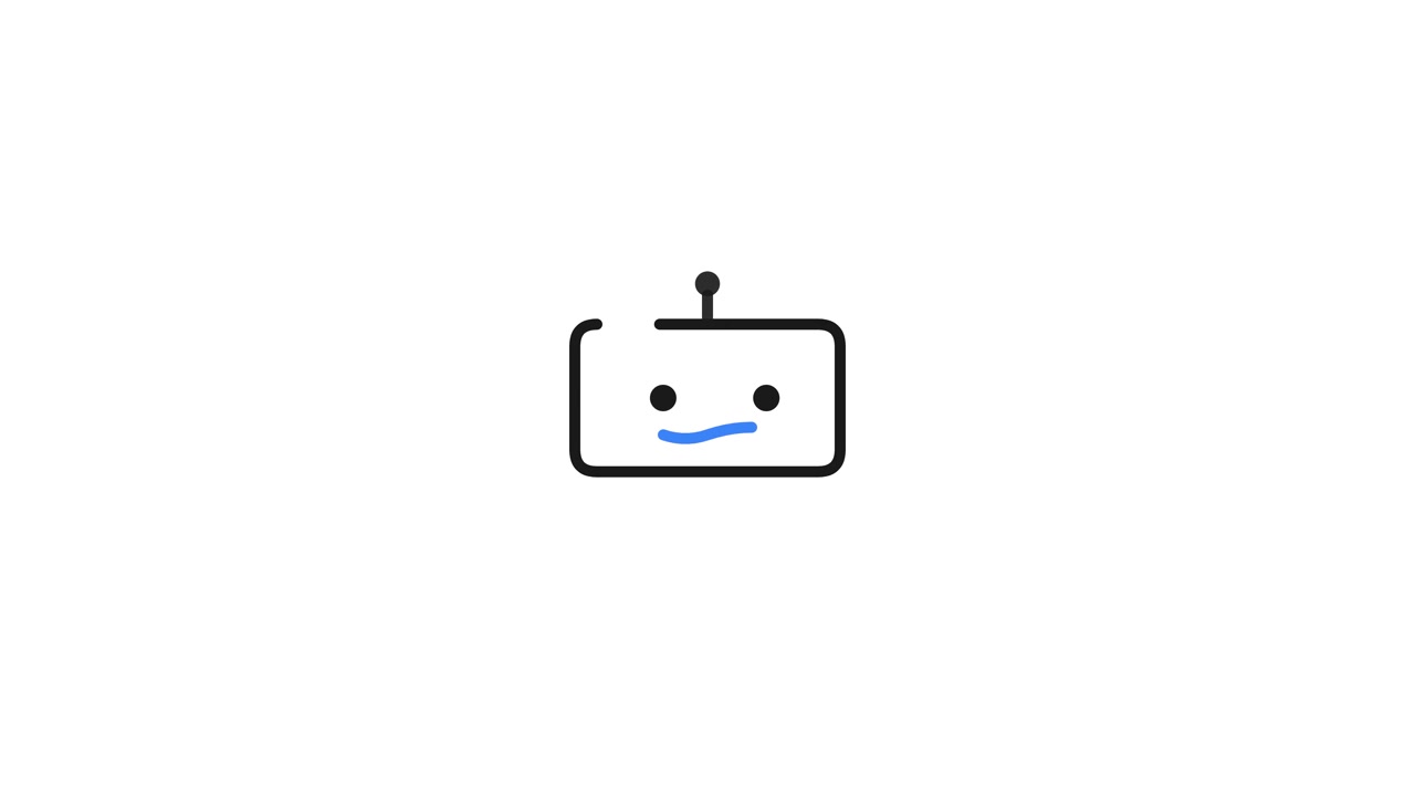 Personaggio robot minimalista animato con espressioni mutevoli