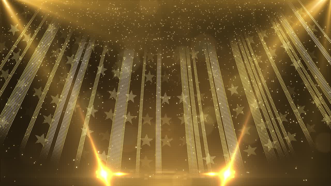 4k 3d light flickers particle awards stage loop background new years day festival party lighting