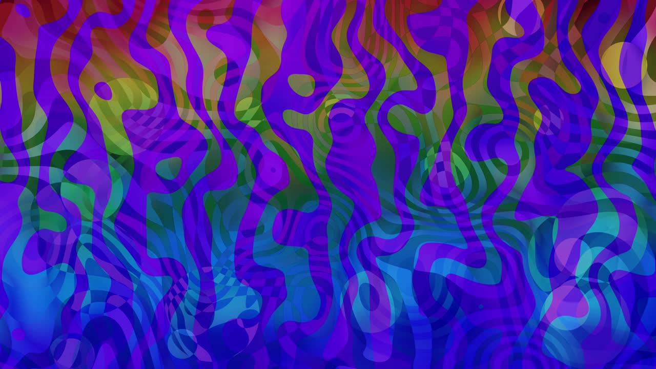 loopable psychedelic rainbow waves with trippy turbulent distortion motion - colorful liquid whirling abstract patterns