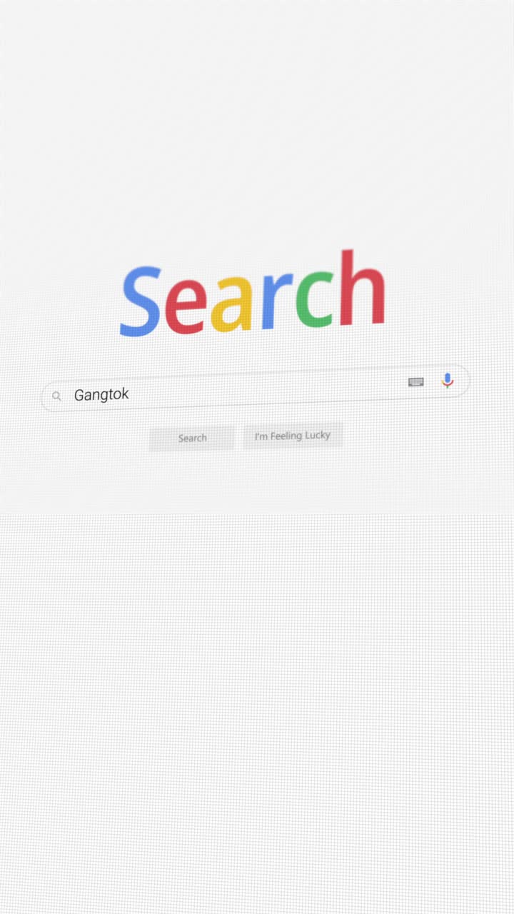 Vertical video of searching for Gangtok on Internet browser